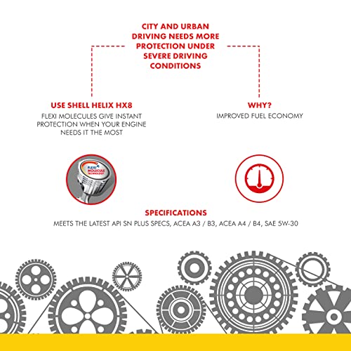 Image of Shell Helix Extra 5W-30 API SP Fully Synthetic Oil for Petrol, Diesel & CNG Cars (5L), Enhanced Efficiency with Anti friction Technology