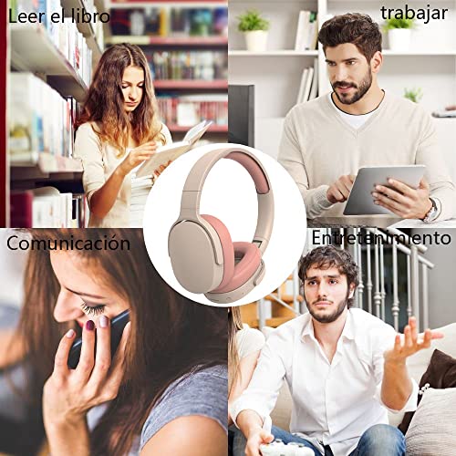 Miniatura 6 de Satohom P2961 Auriculares Inalámbricos Bluetooth Hd Micrófono Plegable Cascos Inalambricos Hi Fi Estéreo Cancelación Ruido Control Volumen Carga Rápida Usb Inalambricos Auriculares Naranja-Rosa