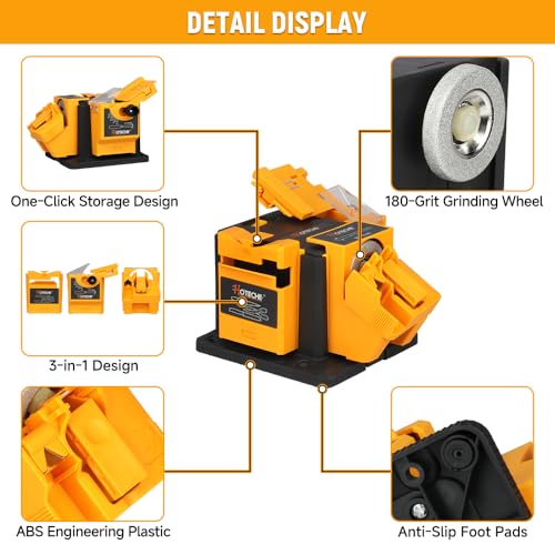 Hoteche 3-in-1 Electric Multi-Functional Sharpener 65W Universal Sharpening Station Grinding Machine for Knives, Drills, Chisels, and Scissors - Image 2