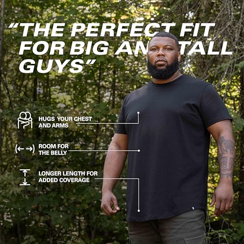 STRONGSIZE V-Neck T-Shirts for Men – Big and Tall Mens Stretch T Shirt4