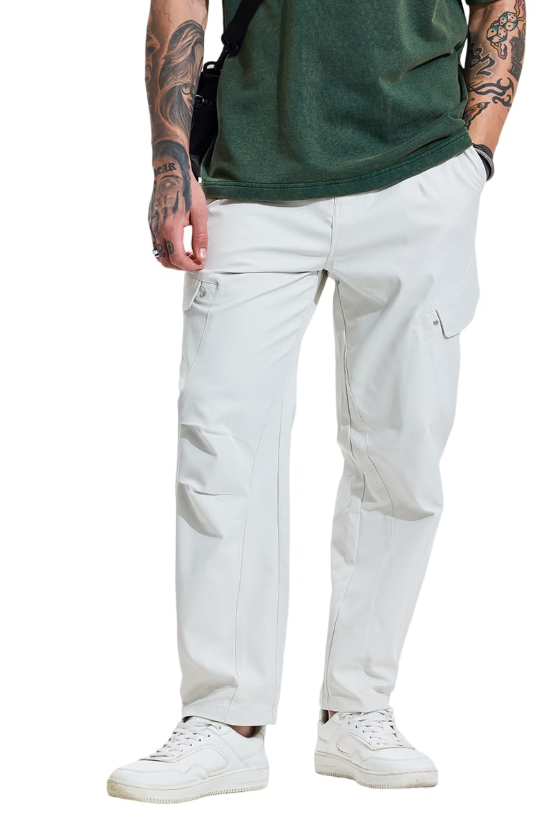 snitch Men Mid Rise Bordeaux Cargo Pants | Relaxed Fit with Multiple Utility Pockets & Solid Pattern | Durable 100% Polyester Fabric for Casual & Street Wear | Machine Washable-picture-34
