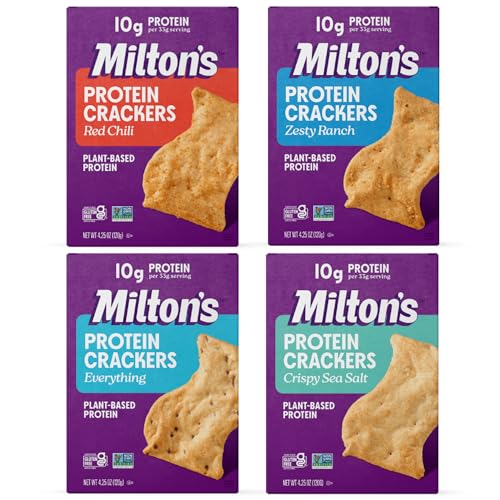 Milton's Protein Crackers Variety Bundle (Red Chili, Zesty Ranch, Everything,