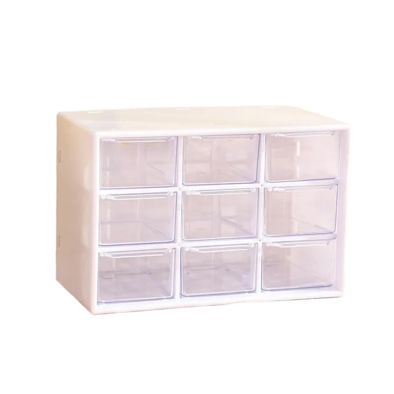 XUCZHAI Desktop Storage Boxes Organizer Transparent Small Drawer Partitioned Desk Box(White)