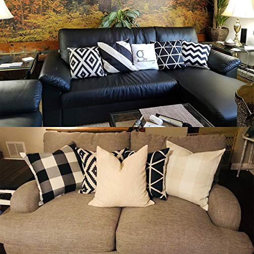 Neusky 4er Set Dekorativ Kissenbezug Kissenhülle Geometrische Muster 45 x 45cm Sofa Büro Dekor Kissenhülle aus Baumwoll… – Bild 7