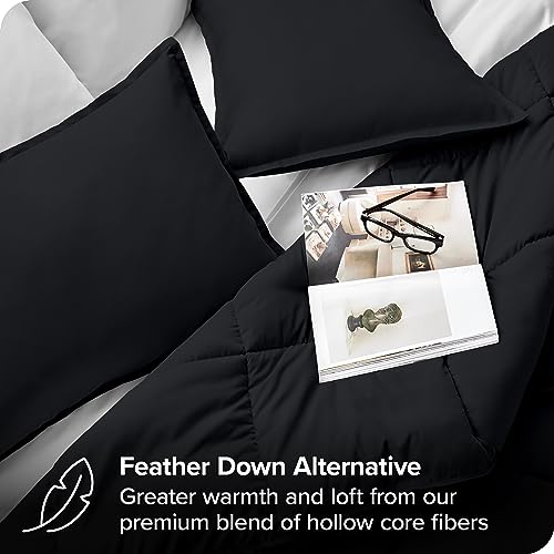 Bare Home Comforter Set - Twin/Twin Extra Long Size - Ultra-Soft - Goose Down Alternative - Premium 1800 Series - All Season Warmth (Twin/Twin Xl, Black) #TOP2