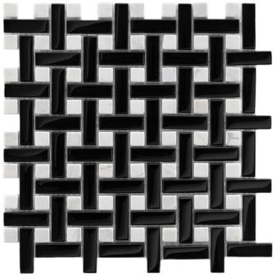 Sierra Random Sized Glass and Stone Polished Mosaic in Classic