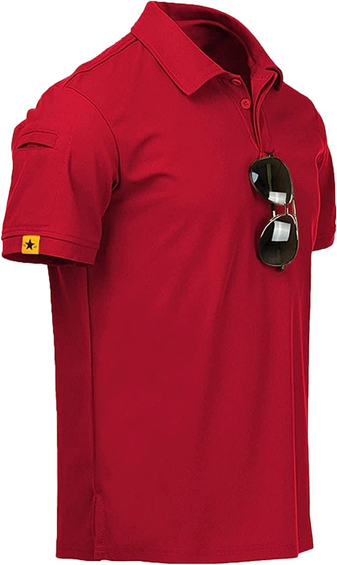 JACKETOWN Polo Shirt Uomo Manica Corta Asciugatura Rapida Traspirante Tennis Polo Shirt Camicie Polo Estate per Uomo Button Front T-Shirts Sport Shirt Basic Regular Fit Golf Polo Shirt