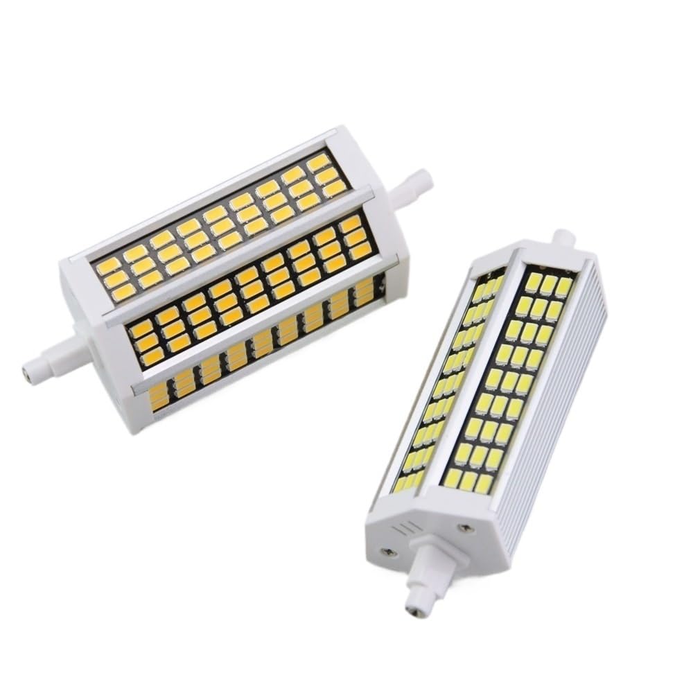 1fortunate Paquete de 10, bombilla de foco de diodo LED R7S AC220V 78/118/135/189mm lámpara de reflector LED SMD5730 sin parpadeo(Cool White,5W 78mm)