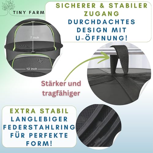 TinyFarm - Premium Trockennetz & Ernteschere im Set für Deine Kräuter – super scharfe Erntescheren & Trimmscheren – Ernte Zubehör für die Trocknung & Trimmen – Trockennetz mit 4 Ebenen & Trim Scheren