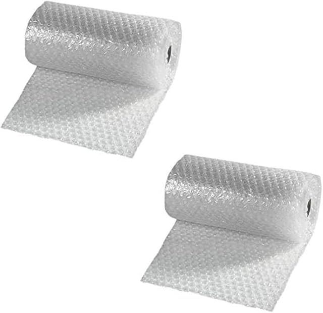 1ABOVE 2 PACK Protective Bubble Cushioning Wrap for Packaging and Mailing, Small Air Bubbles, 300mm x 4m Roll, Clear (1)
