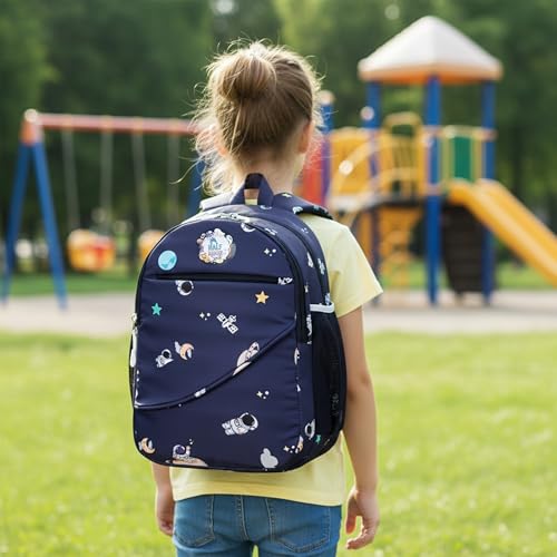 Image of Half Moon Galaxy Pre Nursery to Class 2 School Bags for Kids 2-5 years Boys Girls Bag /3 Compartment Backpack Bagpack 5-7 years Daypack Picnic Back Pack For School /Nursery Going Boy & Girl (Navy)