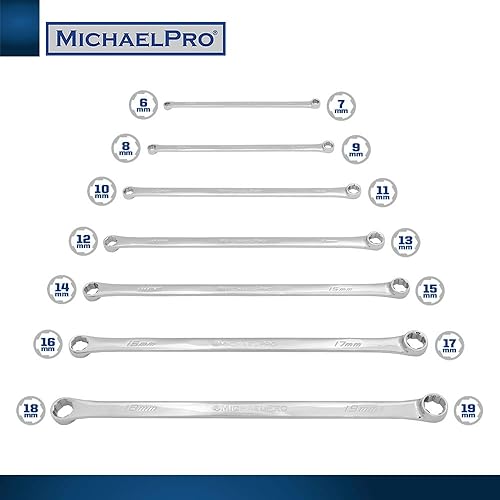 Miniatura 4 de MichaelPro MP001213 - Juego de llaves extractoras de pernos extra largas (métricas)  Extractor de tuercas y pernos de caja redondeada de 6 puntos