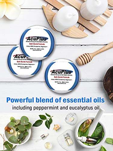 Acuplus Pain Relief Bath Bombs For Sore Muscles And Joints, Relaxing Bath Bombs For Women & Men With Magnesium, Arnica, Glucosamine, And Eucalyptus For Body Pain (4.5 Ounce Bath Bomb 6 Pack) #TOP4