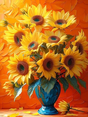 Peinture diamant cristal tournesol de haute précision avec strass ronds scintillants 50x70