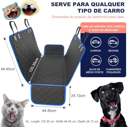Capa Protetora Carro Pet Impermeável Assento Banco Traseiro Capa Carro Cachorro Carro Antiderrapante