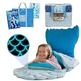 Enchantails Lucienne Mermaid Tail Blanket - 5-Piece Glow in The Dark Slumber Set for Kids - Wearable Sleeping Bag - Perfect for Sleepovers - Cozy Blanket for Girls