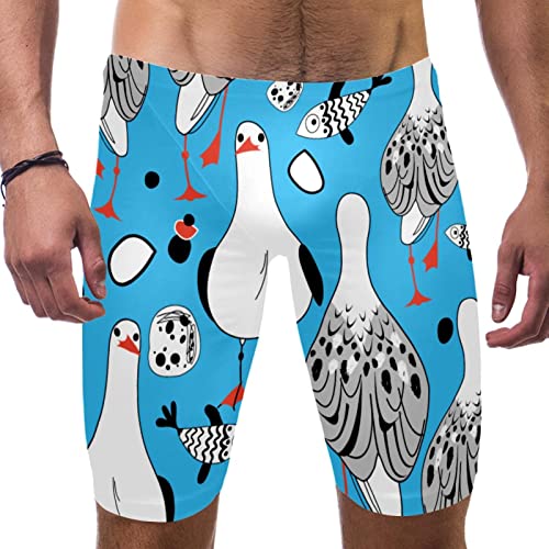 Jammers de natación para hombre Gaviotas SND traje de baño deportivo Long Racing Training