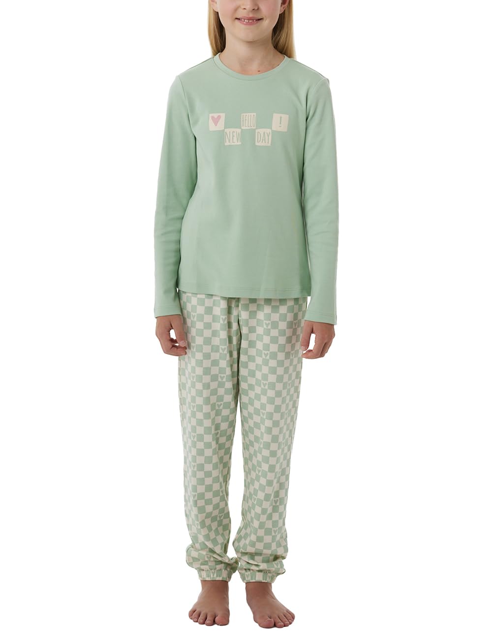 Schiesser Mädchen Schiesser Mädchen Schlafanzug Set Pyjama Lang mit Bündchen 100% Baumwolle - Größe 98 Bis 176 Pyjamaset (1er Pack)