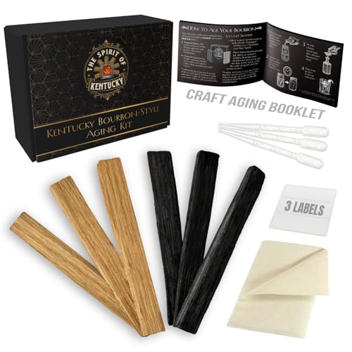 Kentucky Bourbon-Style Whiskey Infusion Aging Kit – Age Clear Spirits into Oak Finished Flavor in Weeks – Great Gift for Men, Dad, Anniversary, Retirement, Groomsmen, or Whiskey Lovers