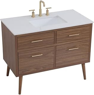 Elegant Kitchen and Bath 42 inch Bathroom Vanity Cabinet - Walnut Brown