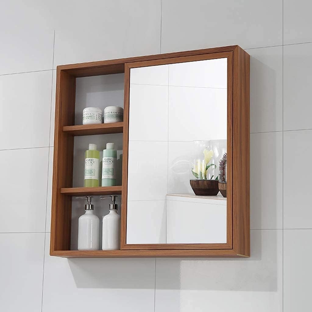 Bathroom Cabinet,Bathroom Wall Cabinet, Storage orga, Bathroom Cabinet, Wall Hanging, Mirror, Home Storage Cabinet, Bathroom Mirror, Wall Hanging,Brown-60 * 12 * 70cm