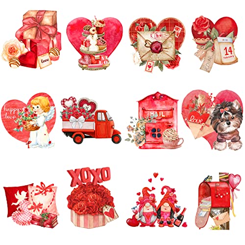 24 Stück Valentinstag Kühlschrankmagnete Vintage Feiertage Magnetische Aufkleber Zwerg LKW XOXO Amor Herz Magnete für Geschirrspüler Auto Metall Tür Mikrowelle Dekor Valentinstag Zubehör Cover