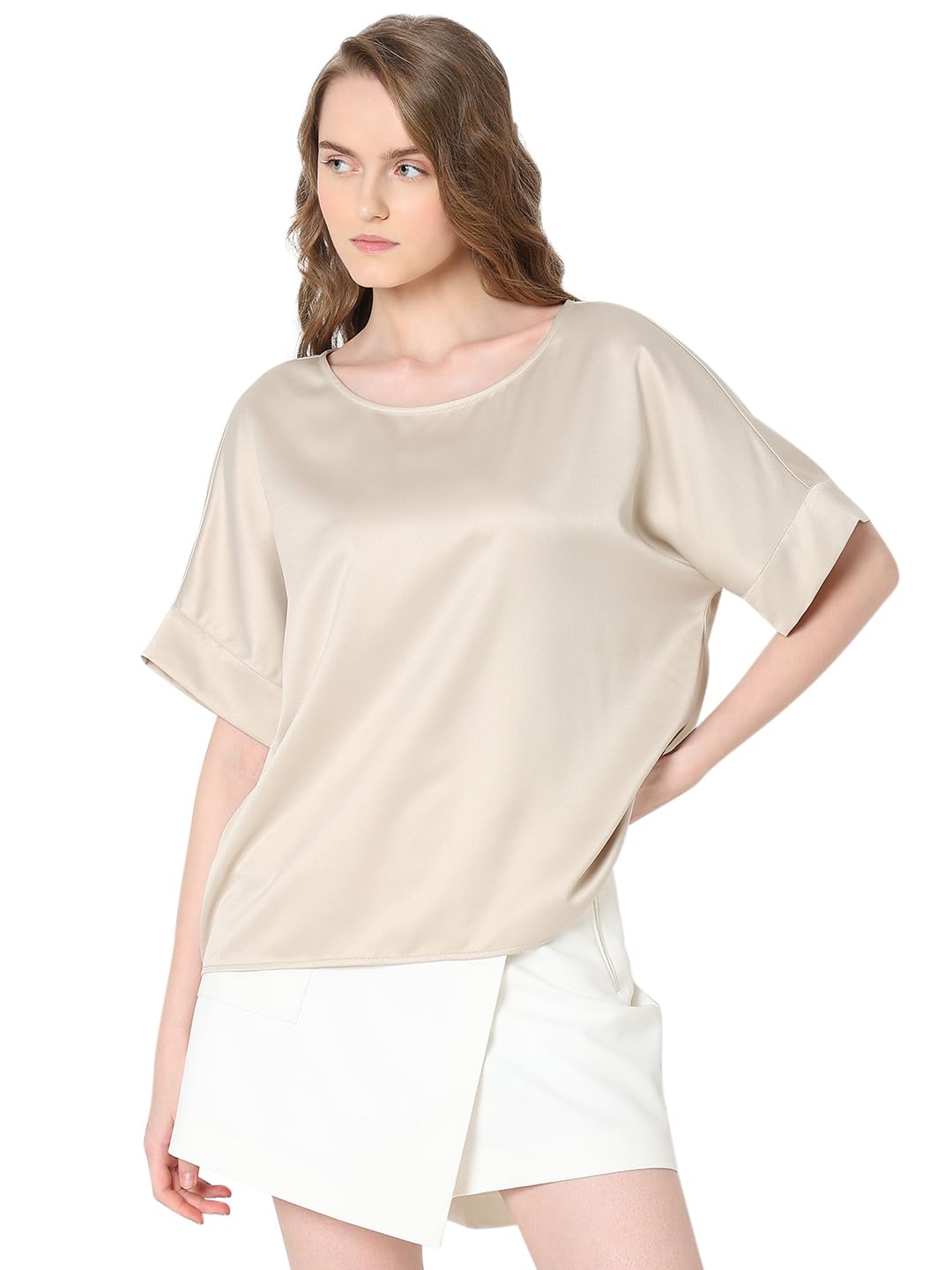 VERO MODA Women's Blouse, Pumice Stone, XXL