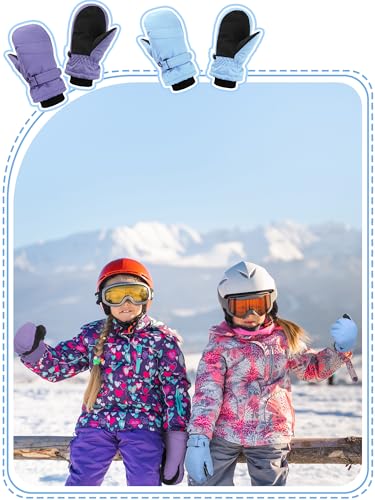 Image of SATINIOR Kids Snow Mittens Waterproof Winter Ski Gloves Warm Thicken Snow Gloves for Girls Boys