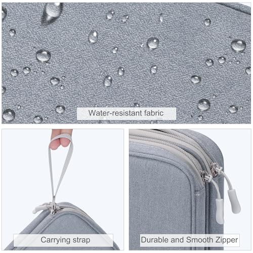 Image of FYY Electronic Organizer, Large Travel Cable Organizer Bag Pouch Electronic Accessories Carry Case Portable Waterproof Double Layers All-in-One Storage Bag for Cable, Cord, Charger, Light Grey