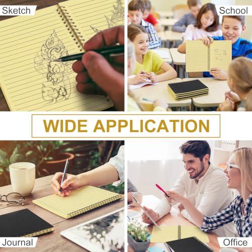 Image of Yahenda 6 Pcs Spiral Notebooks,1 Subject,Wide Ruled, Yellow Inner Pages