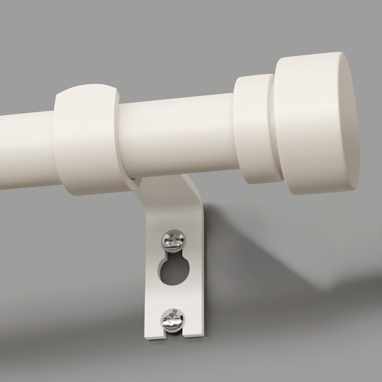 Gormena White Curtain Pole Extendable Metal 80-292cm for Eyelet Curtains