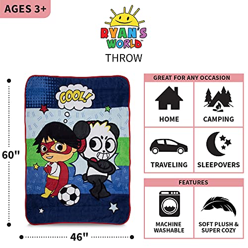 Franco Kids Bedding Soft Plush Micro Raschel Throw, 46 In X 60 In, Ryan's World #TOP2