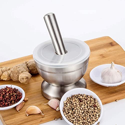 Edelstahl Mörser mit Stößel Lebensmittelecht Pestle and Mortar Stainless Steel, 10cm (3.9') Durchmesser