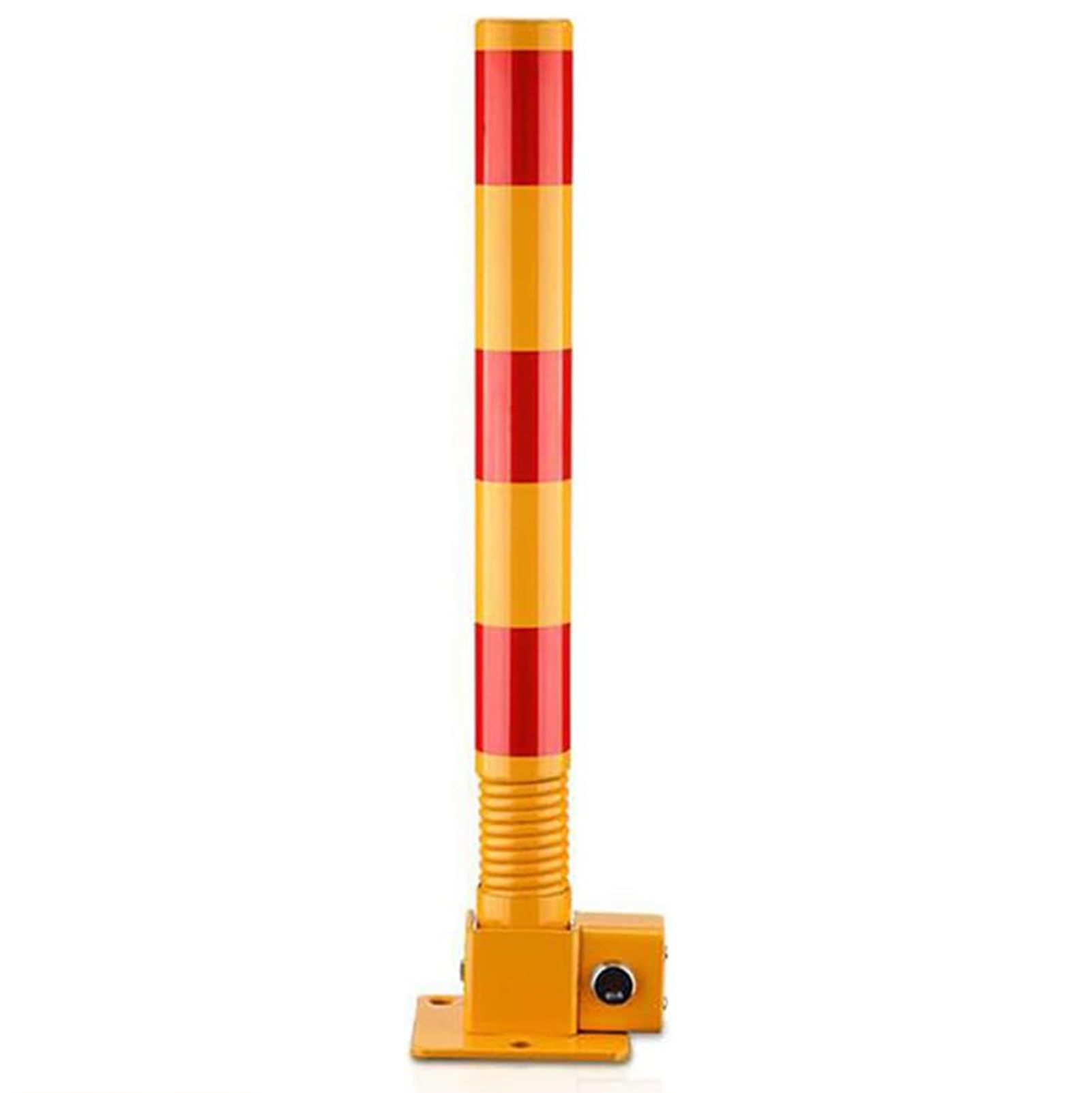SaryEdge Parking Guardrails Car Parking Space Lock Bollard High Visibility Yellow And Red Lockable Fold Down Car Parking Barrier Post Private Car Park Driveway Guard,