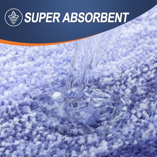 Image of OLANLY Bathroom Runner Rugs Mat 44x24, Extra Soft Absorbent Microfiber Bath Rugs, Rubber Backing, Quick Dry, Washable Long Bath Mats for Bathroom, Tub and Shower, Home Decor Accessories, Blue-Violet