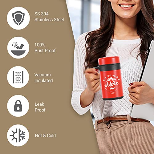 Image of MILTON Cosmic 500 Thermosteel Mug, 440 ml, Red | Stainless Steel Strainer | Hot & Cold | Vacuum Insulated | Rust Proof | Leak Proof | Tea | Coffee | Mug
