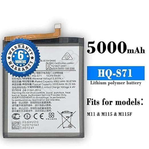Image of Original HQ-S71 Battery for Samsung Galaxy M11 SM-M115FZKEINS / M115F Battery with 6 Month Warranty** (HH4)