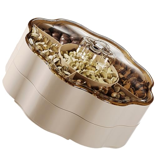 Candy Box Dry Fruit Container With Lid For Living Room 5 Compartments Snacks Organiser For Household Use