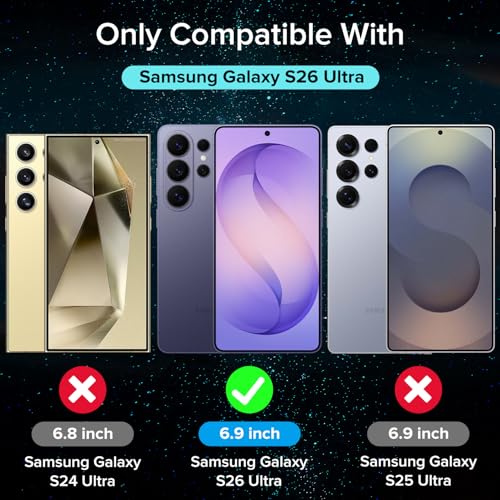 ivoler für Samsung Galaxy S26 Ultra Panzer Schutz Glas, mit Einfache Installationswerkzeug, 9H Härte Schutzfolie, HD-Klar, Kratzfest, Anti-Bläschen, Anti-Fingerabdruck, Kompatibel mit Hülle, 3 Stück 2
