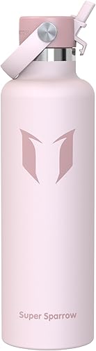 Miniatura 153 de Super Sparrow Botella de Agua Aislada - 17 Oz / 25 Oz / 34 Oz - Frasco FlipFlow de Boca Estándar - Libre de BPA, Botella a Prueba de Fugas - azul