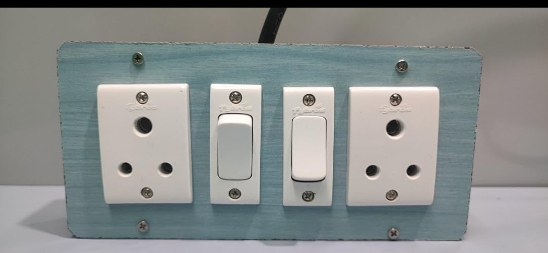 Hand Made Wooden 3 socket 3 switch Electric Extension Switch Board with 1 meter Cable-image-15