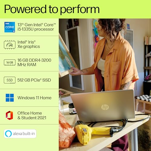 HP Laptop 15, 13th Gen Intel Core i5-1335U, 15.6-inch (39.6 cm), FHD, 16GB DDR4, 512GB SSD, Intel Iris Xe Graphics, FHD Camera w/Privacy Shutter (Win 11, MSO 2021, Silver, 1.59 kg), fd0013TU - Image 5