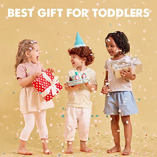 Image of Tiny Land New Modern Wooden Play Kitchen & Wooden Play Food Sets for Kids