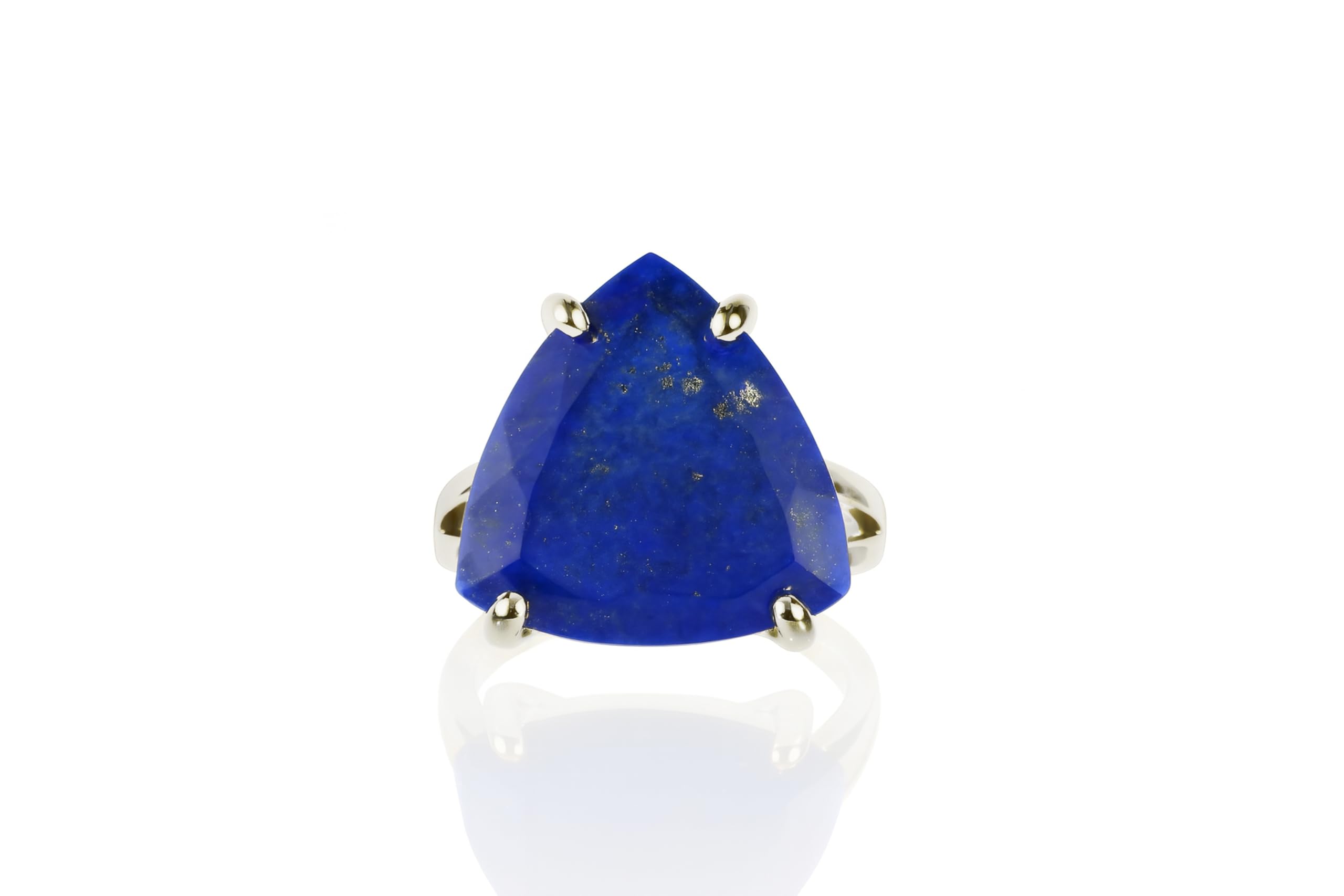 Squisito Anello di Dichiarazione - Lapislazzuli di Argento Sterling 925 - Gemma AA Anelli Argento di Alta Qualità per Donne - Scatola Gioielli Gratuita - Incisione Disponibile