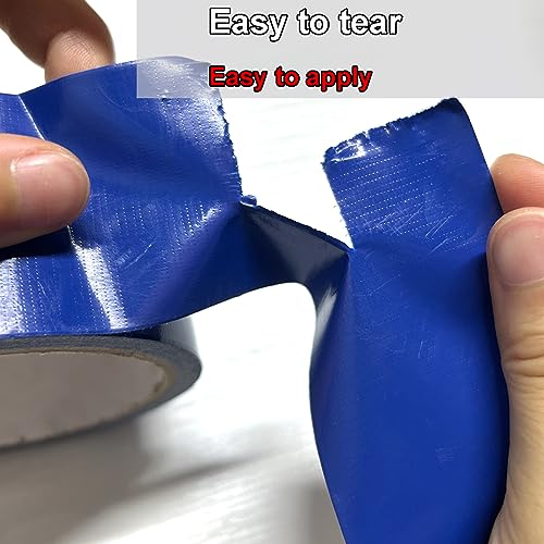 Image of 3 Roll Heavy Duty Duct Tape - Professional Grade Outdoor Waterproof Repair Tape, Hand Tearable, 1.88 Inch x 30 Yards, Blue