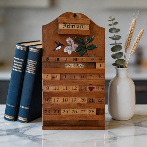 Calendario de madera compacto de 20 cm para ahorrar espacio 3
