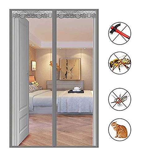 Preisvergleich Produktbild Moskitonetze FüR TüRen, Magnet Fliegengitter TüR Insektenschutz,Fliegengitter Vorhang Magnetvorhang BalkontüR,KellertüR, TerrassentüR,Gray,100x210cm(39x83inch)