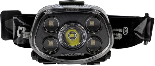 Miniatura 3 de Cyclops Force XP - Linterna frontal táctica duradera, ligera, compacta, IPX6, resistente al agua, ajustable, 5 modos de luz, brillante, 3 LED de
