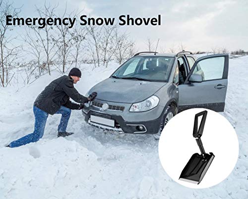 Elivern Foldable Snow Shovel, Compact Snow Shovel With Comfortable D-Grip Handle And Durable Aluminum Edge Blade, 13"-26" Portable Snow Shovel For Car, Truck, Suv (9" Blade) #TOP4
