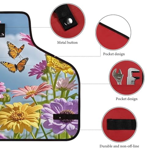 Delantal para taller Flowers And Butterflies con hebilla rápida miniatura 3